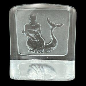 Aquarius Zodiac Water Bearer Glass Paperweight Merman Nybro Paul Isling Sweden